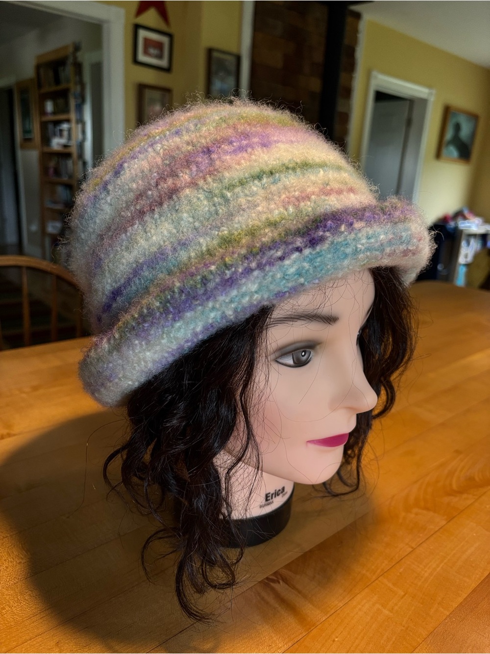 Handmade Pastel Multicolor Knit Bucket Hat